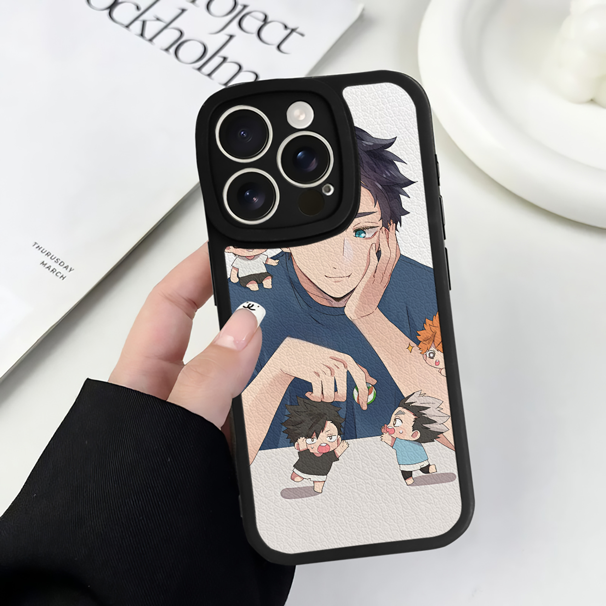 （画像用） ハイキュー!! Haikyu!! 【iPhone 16シリーズ対応】シリコンスマホケース（レザー調） 材質：シリコン